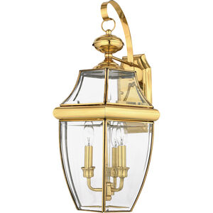 Quoizel Newbury 3 Light 23 inch Polished Brass Outdoor Wall Lantern NY8318B - Open Box