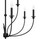 Southcrest 9 Light 36 inch Flat Matte Black 2-Tier Chandelier Ceiling Light