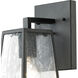 Logan 1 Light 12 inch Matte Black with Clear Outdoor Wall Sconce