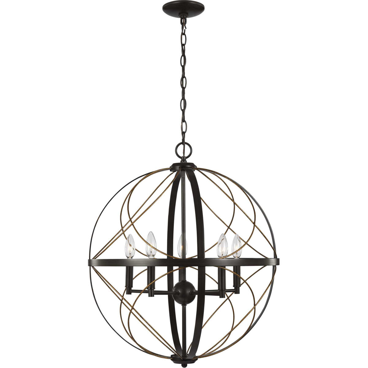 Brandywine 5 Light 22 inch Antique Bronze Pendant Ceiling Light