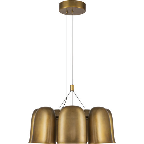 Bell 19.38 inch Vintage Brass Chandelier Ceiling Light