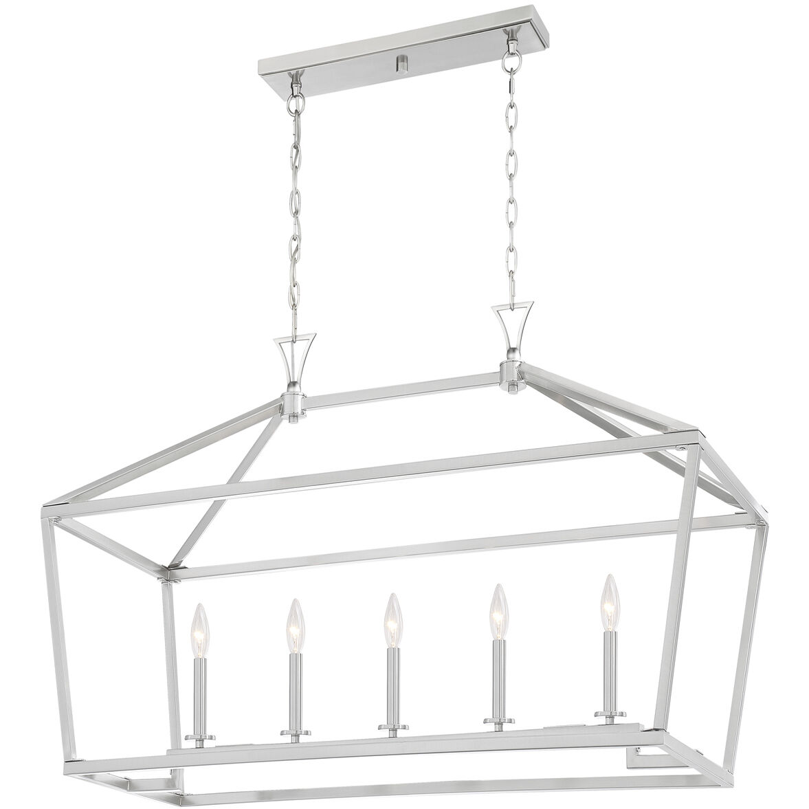 Townsend 5 Light 44 inch Satin Nickel Linear Chandelier Ceiling Light, Essentials