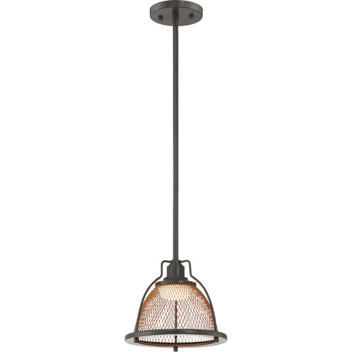 Tex LED 8 inch Dark Bronze and Copper Mesh Pendant Ceiling Light