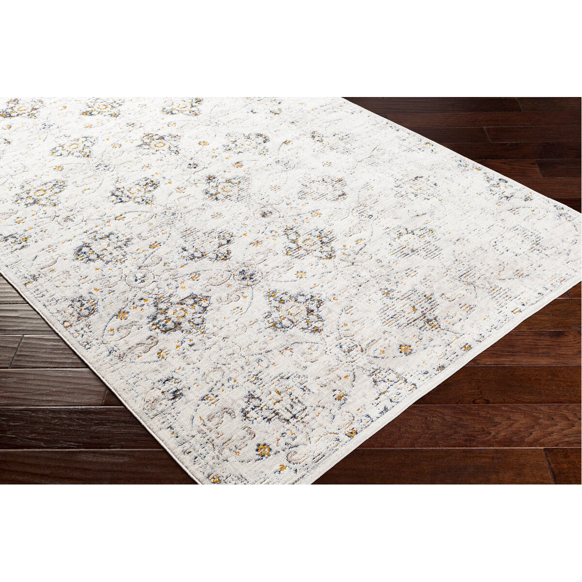 Porto 35 X 24 inch White/Light Gray/Dark Blue/Denim/Mustard Rugs, Rectangle
