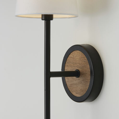 Jonah 1 Light 5 inch Light Wood and Matte Black Sconce Wall Light