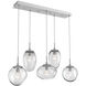Cosmos LED LED Classic Silver Linear Pendant Ceiling Light in 3000K LED, Zircon Inner - Clear Outer, Multi-Pendant
