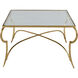 Evelina 47 X 33 inch Royale Leaf and Tempered Glass Coffee Table