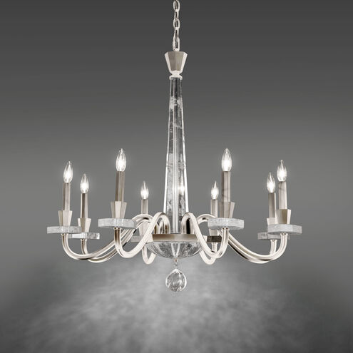 Amadeus 8 Light 34 inch Antique Silver Chandelier Ceiling Light, Schonbek Signature