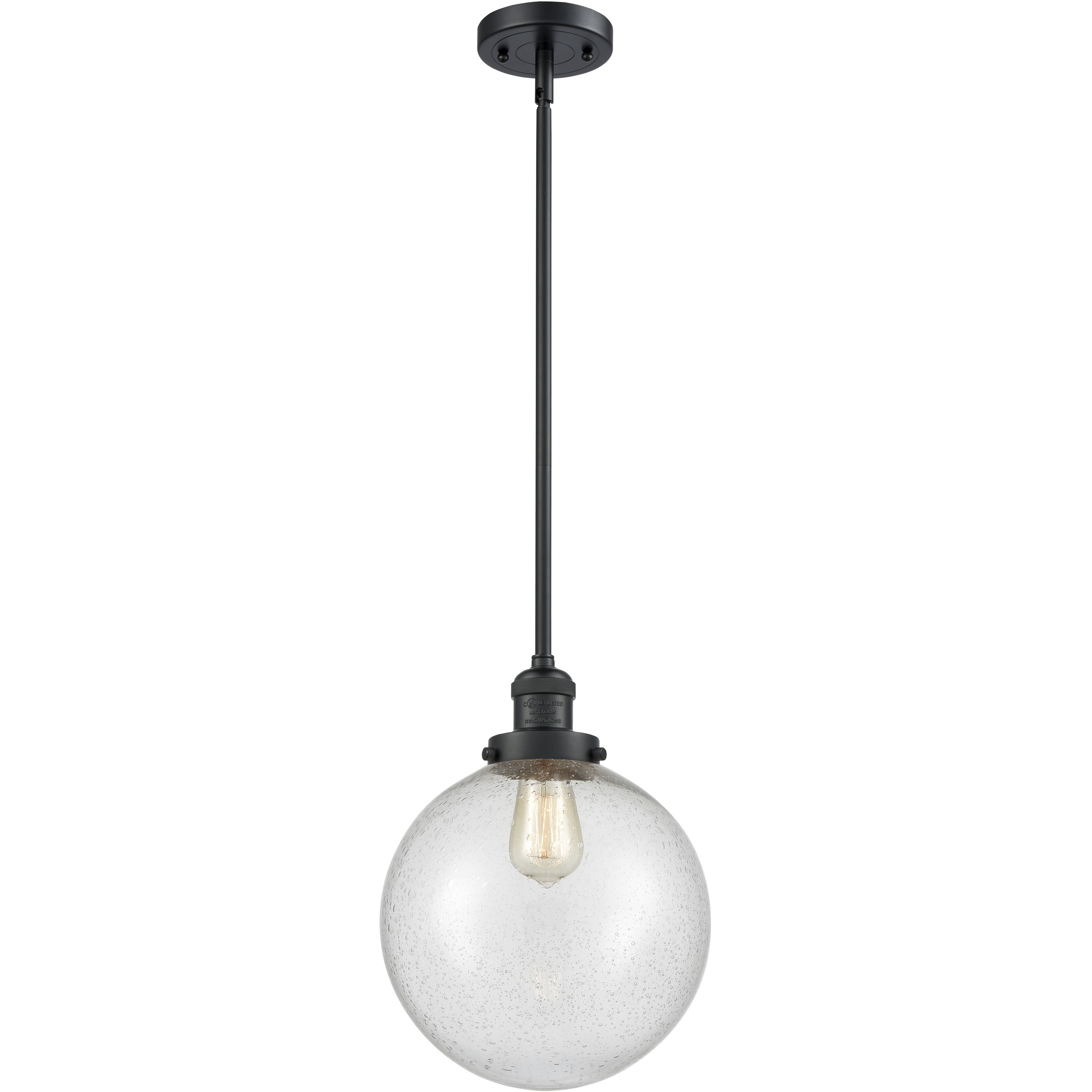 Franklin Restoration Beacon LED 10 inch Matte Black Mini Pendant Ceiling Light in Seedy, Franklin Restoration