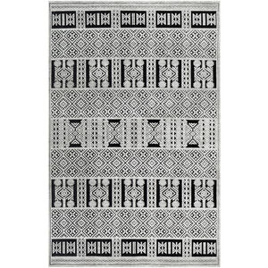 Dantel 108 X 79 inch Medium Gray/Silver Gray/Black Machine Woven Rug in 7 x 9