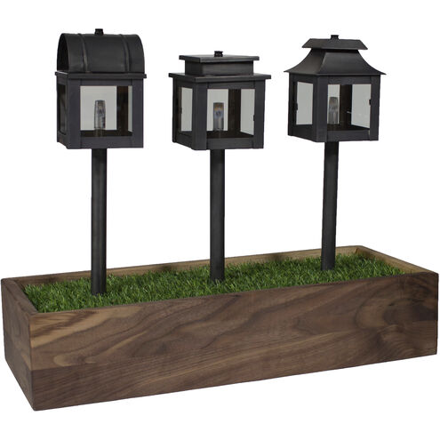 Hawthorne Empire Dark Antique Brass Path Light in Clear Seedy Glass