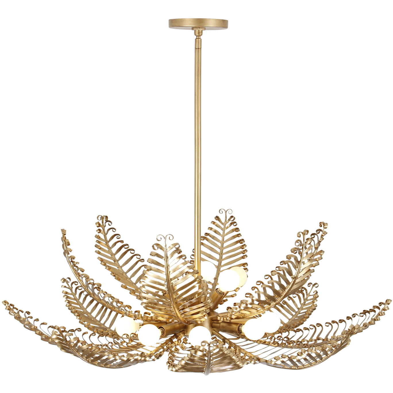 Fern 14 Light 36 inch Modern Gold Chandelier Ceiling Light