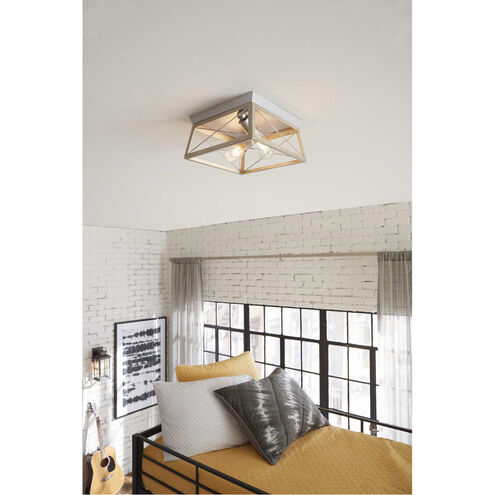 Briarwood 2 Light 12 inch Galvanized Flush Mount Ceiling Light