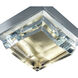Crystal LED 6.38 inch Brushed Nickel with Satin Brass Flush Mount Ceiling Light