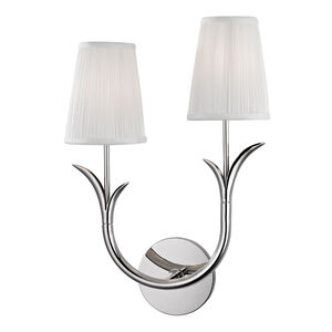 Deering 2 Light 11 inch Polished Nickel Wall Sconce Wall Light in Left