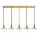 Waltz 5 Light 49 inch Brass Pendant Ceiling Light