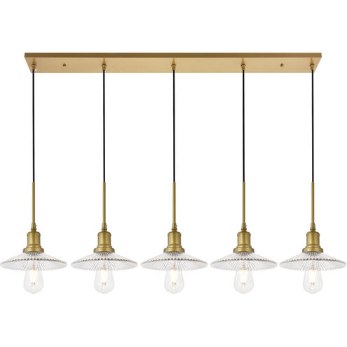 Waltz 5 Light 49 inch Brass Pendant Ceiling Light
