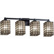 Wire Glass 31 inch Matte Black Bath Bar Wall Light