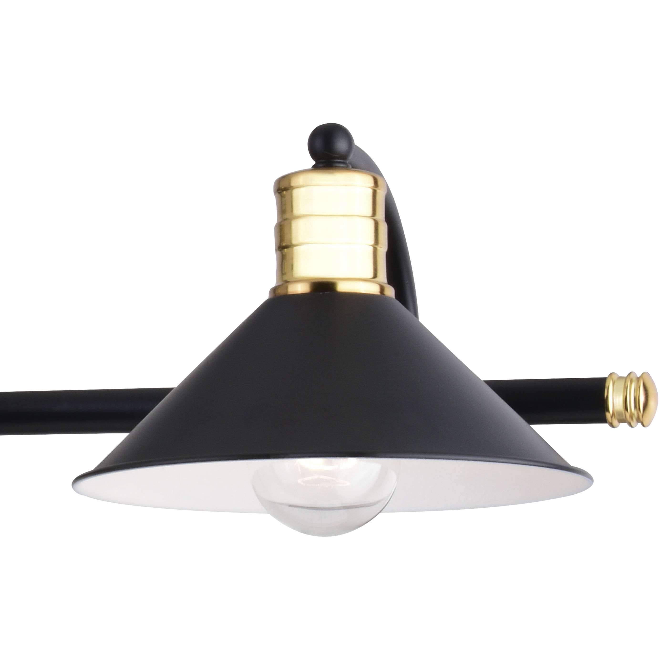 Akron LED 38 inch Matte Black and Natural Brass Bathroom Light Wall Light in 4