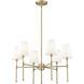 Adorra 6 Light 25.75 inch Vintage Brass Chandelier Ceiling Light