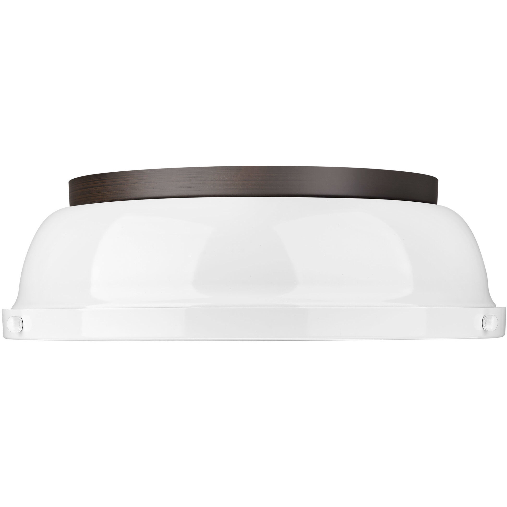 Yep Duncan 2 Light 14 inch Rubbed Bronze Flush Mount Ceiling Light in White