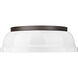 Yep Duncan 2 Light 14 inch Rubbed Bronze Flush Mount Ceiling Light in White