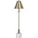 Laurent 35.75 inch 40 watt Brass and White Marble Table Lamp Portable Light