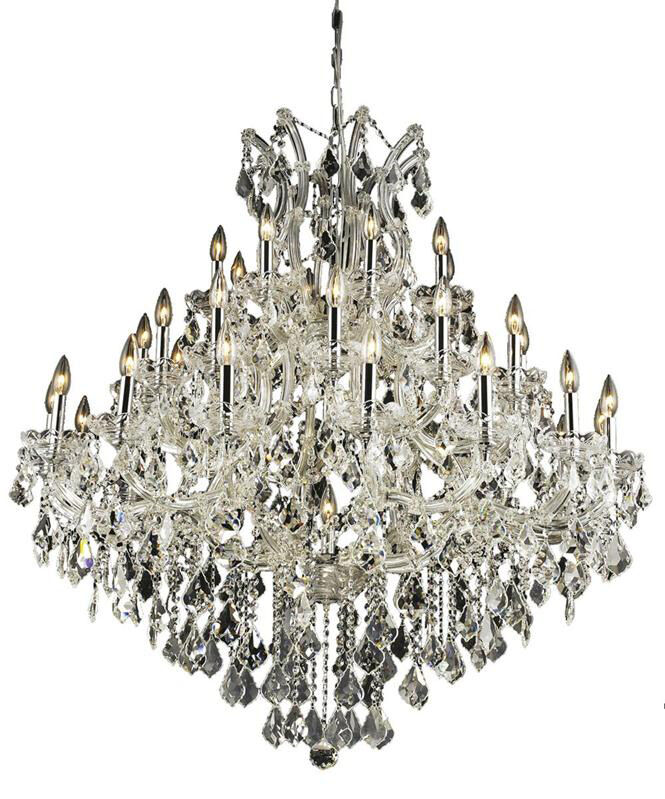 Maria Theresa 37 Light 44 inch Chrome Foyer Ceiling Light in Clear, Royal Cut