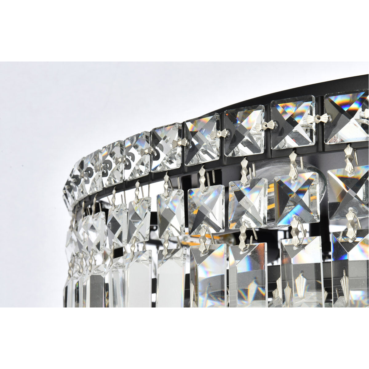 Maxime 9 Light 24 inch Black and Clear Flush Mount Ceiling Light