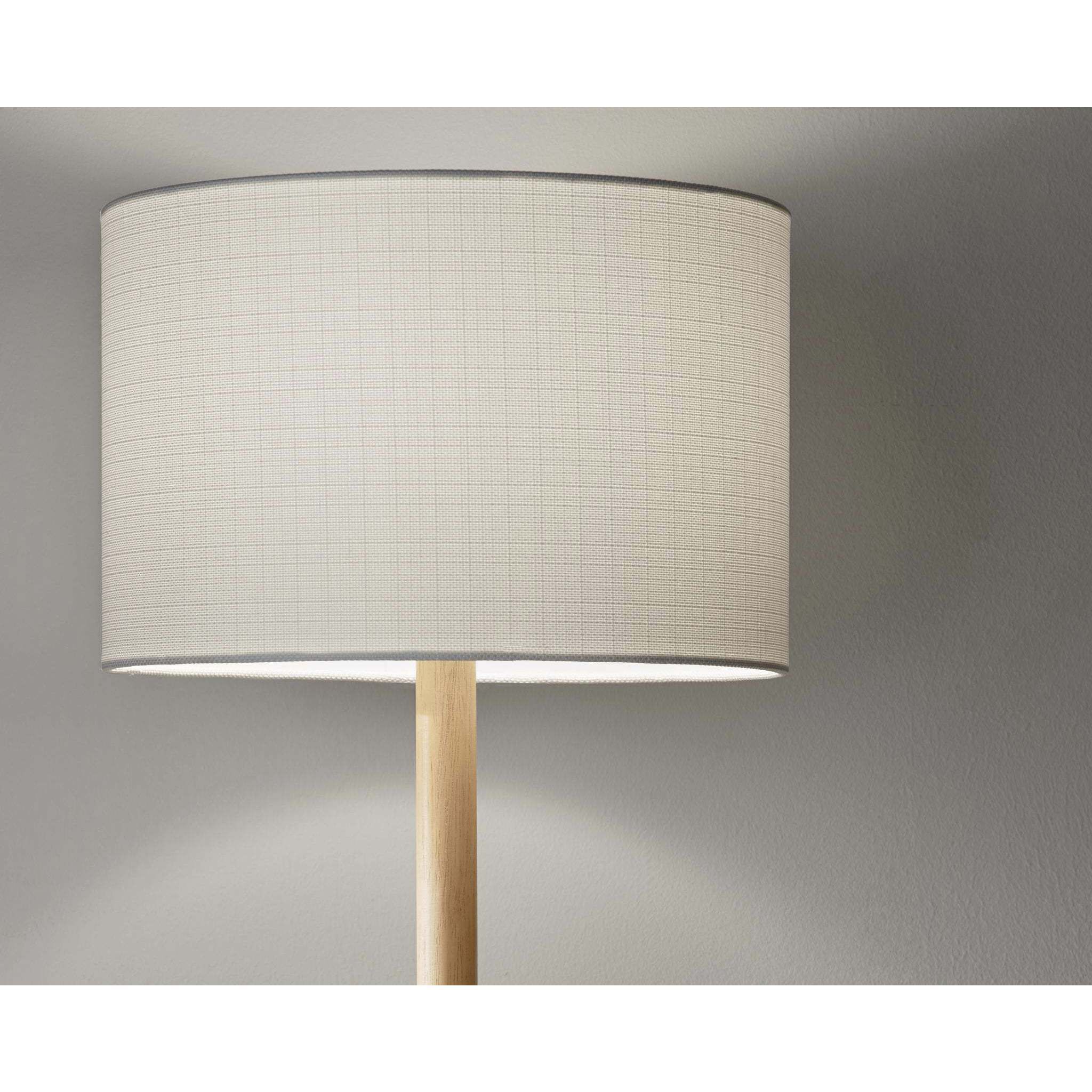 Ellis 150.00 watt Natural Floor Lamp Portable Light in White Textured Linen 