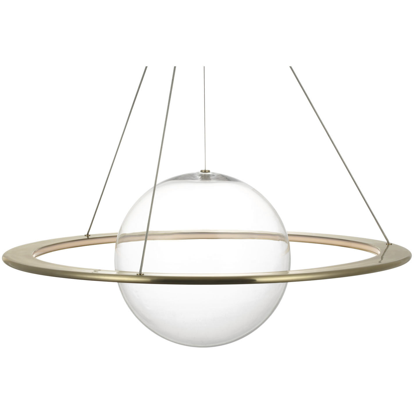 Barbara Barry Cosmos LED 27.5 inch Soft Brass Ring and Orb Chandelier Ceiling Light