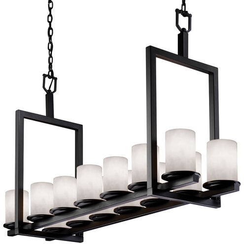 Clouds LED 13 inch Matte Black Chandelier Ceiling Light in 9800 Lm LED, Cylinder