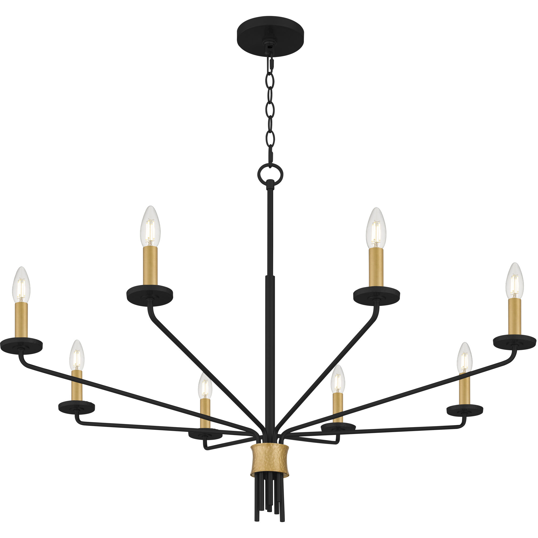 Alexander 8 Light 40 inch Matte Black Chandelier Ceiling Light