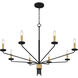 Alexander 8 Light 40 inch Matte Black Chandelier Ceiling Light
