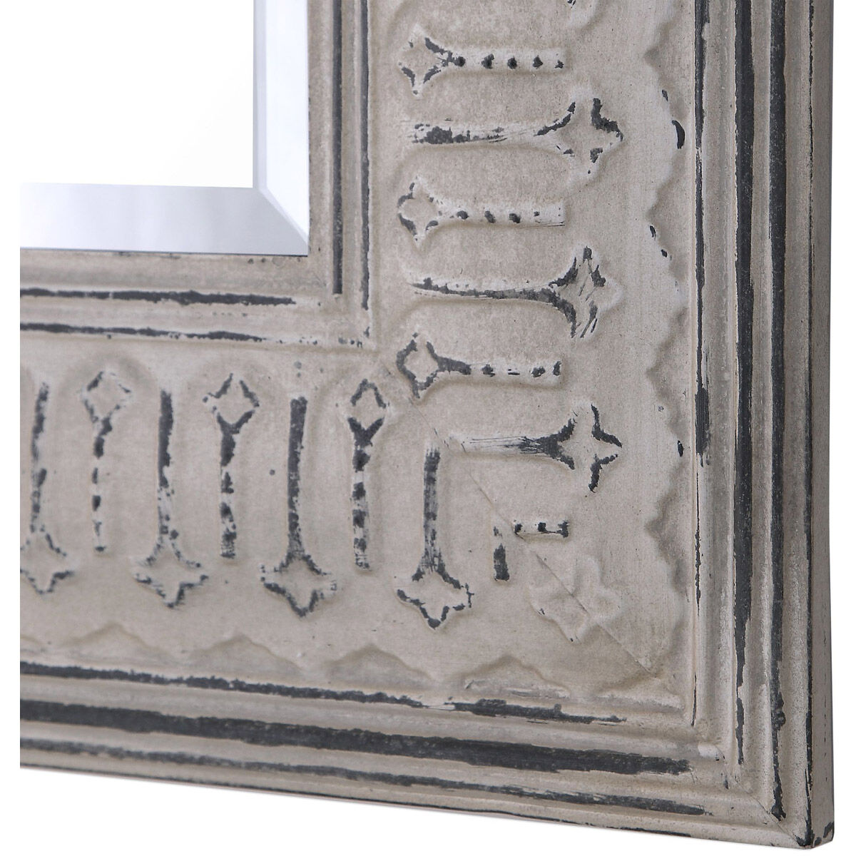 Argenton 41 X 31 inch Distressed Taupe Ivory and Aged Gray Wall Mirror