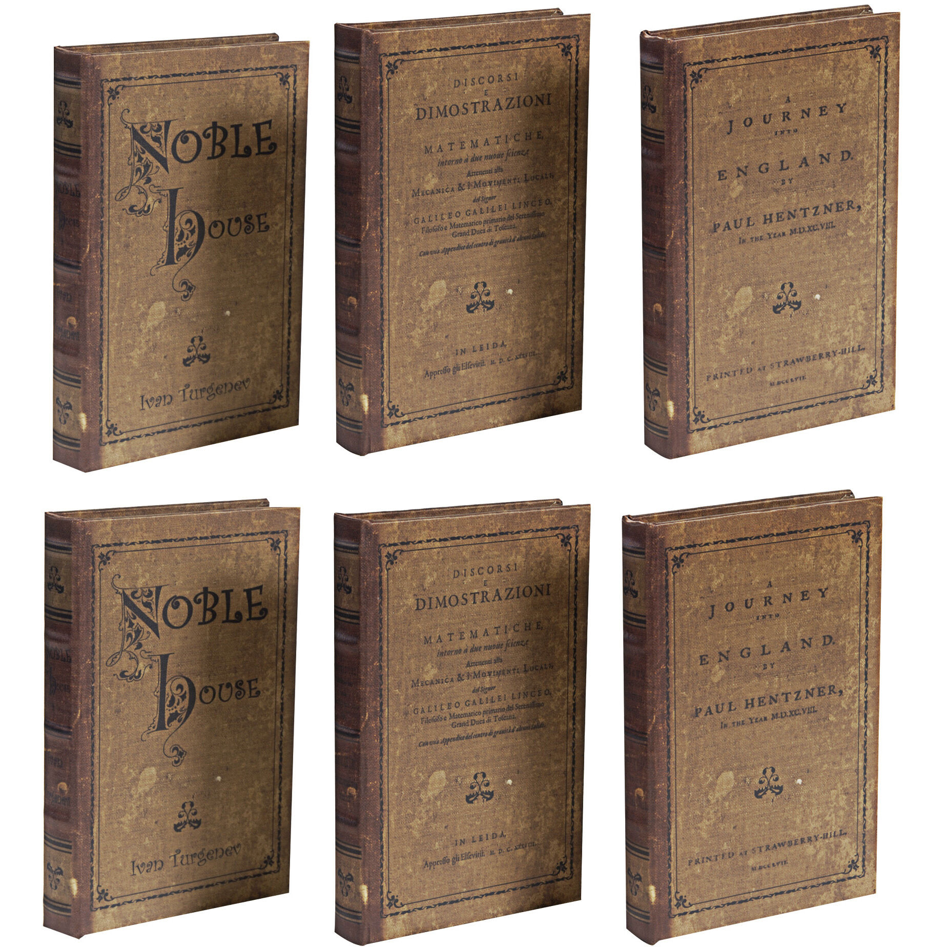 Anita 5.5 X 1.5 inch Brown Book Box, Set of 4