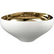 Greer 12 X 6.5 inch Bowl in White and Gold Glazed