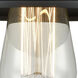 Nouveau 2 Railroad 1 Light 8 inch Brushed Satin Nickel Semi-Flush Mount Ceiling Light in Matte Black
