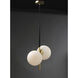 Vesper 2 Light 9.75 inch Satin Brass and Black Single Pendant Ceiling Light