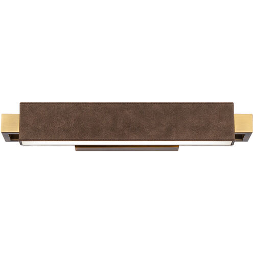 Kinsman LED 19 inch Bomber Brown Aged Brass Bath Vanity & Wall Light in 19in., Bomber Brown/Aged Brass