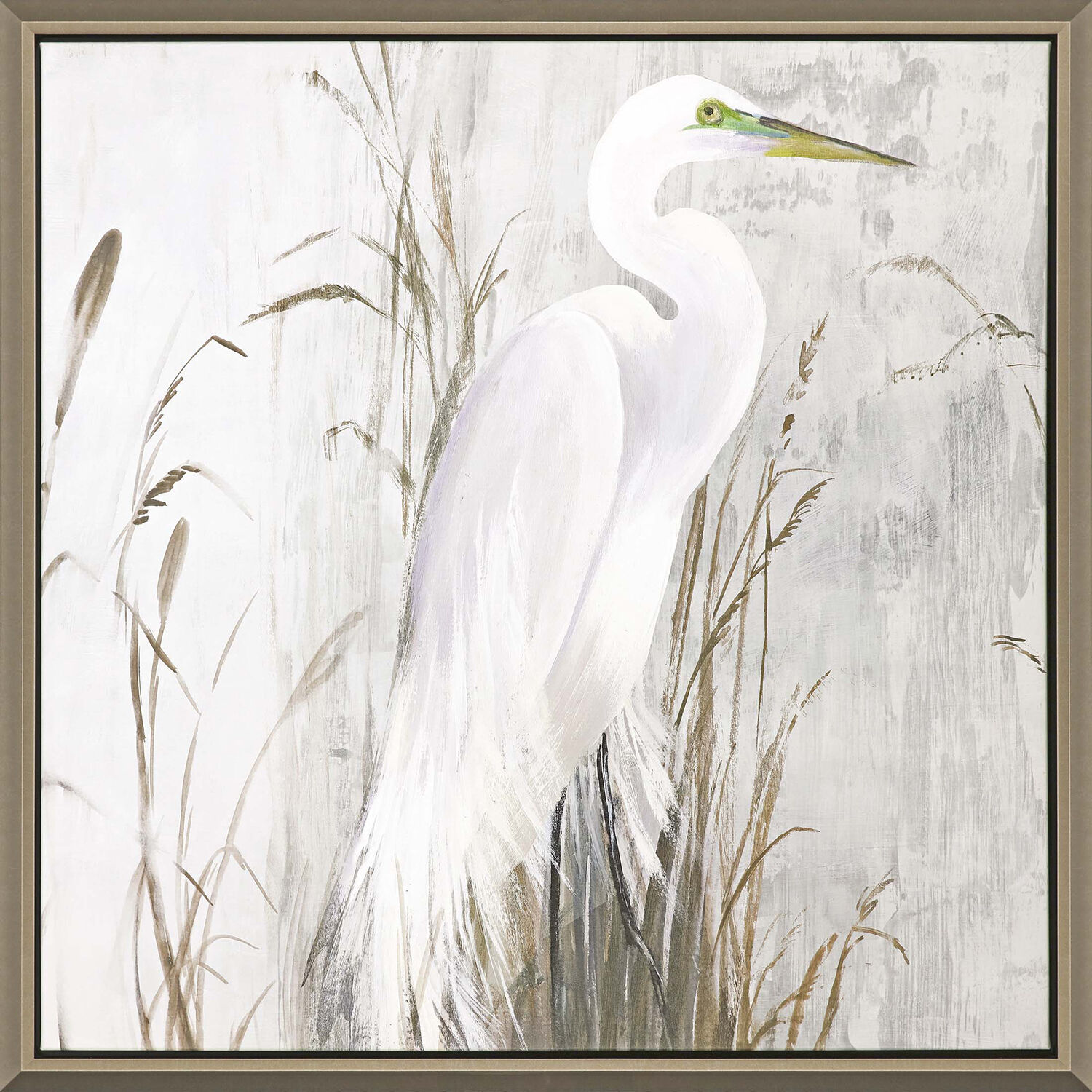 Animals Gray and Green and Brown and Beige Canvas