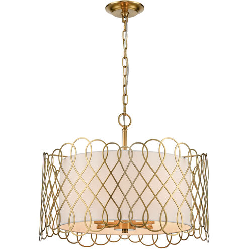 Harp Lane 4 Light 21 inch Satin Brass Chandelier Ceiling Light