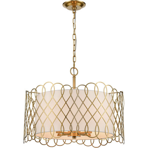 Harp Lane 4 Light 21 inch Satin Brass Pendant Ceiling Light