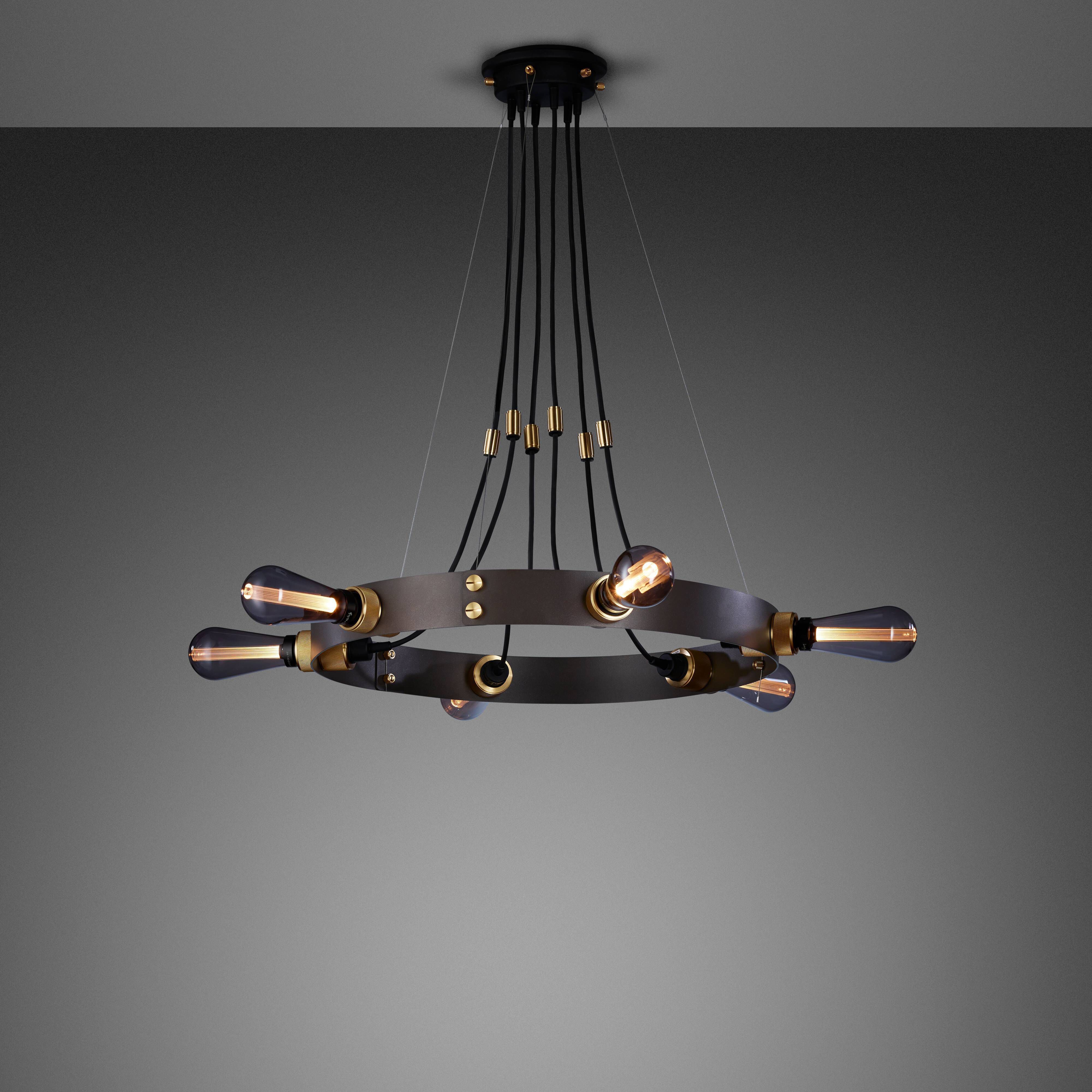 Hero LED 31.5 inch Graphite / Brass Chandelier Ceiling Light