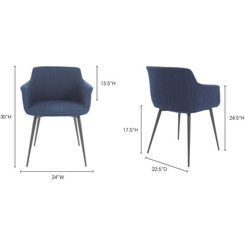 Ronda Blue Arm Chair, Set of 2