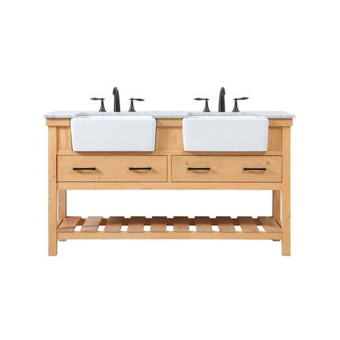 Clement 60 X 22 X 34 inch Natural Wood Bathroom Vanity Cabinet