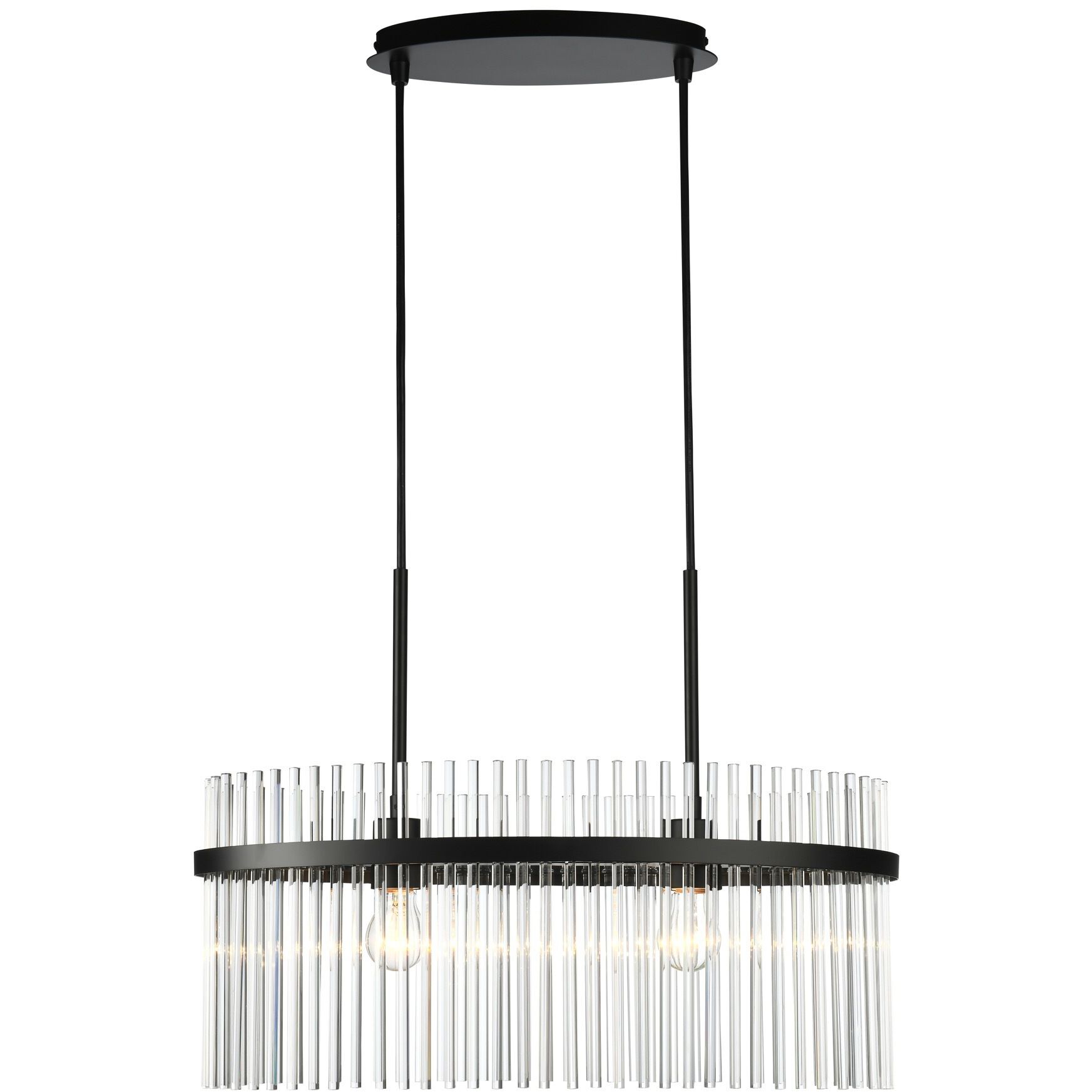 Ava 2 Light 23.6 inch Black Chandelier Ceiling Light