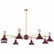 Clare LED 57 inch Modern Brass Chandelier Ceiling Light in Sugar Plum and Rose Water