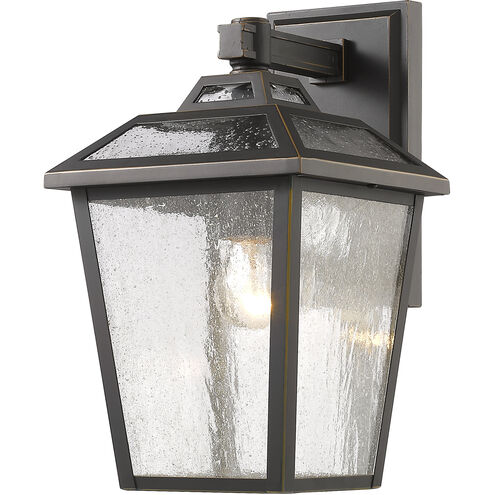Bayland Outdoor Wall Light in Oil Rubbed Bronze, back plate is 4.50 w x 8" H