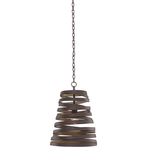 Tempest 1 Light 9 inch Bronze Gold Mini Pendant Ceiling Light